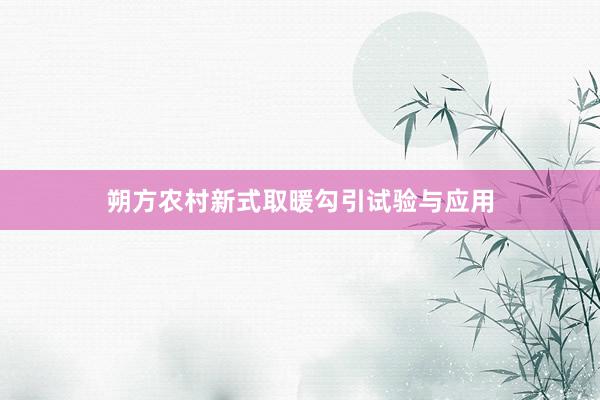 朔方农村新式取暖勾引试验与应用
